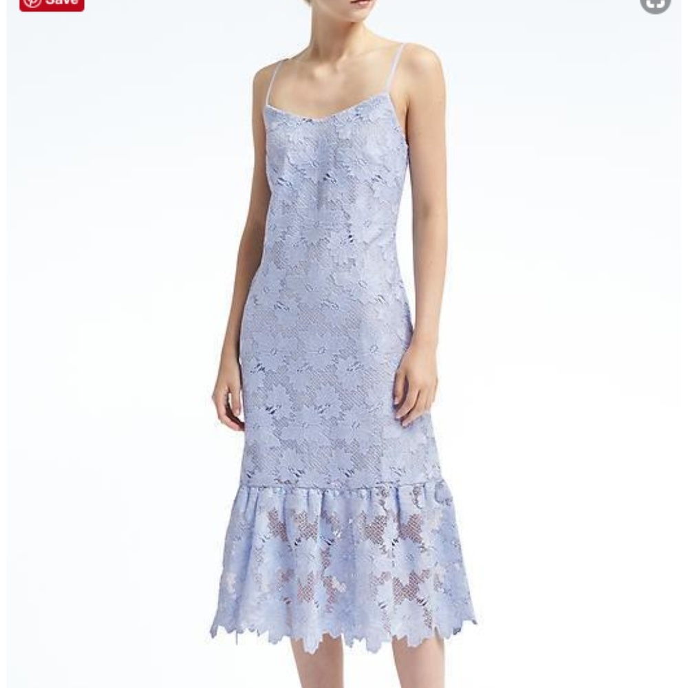 Baby Blue Lace midi length Dress
